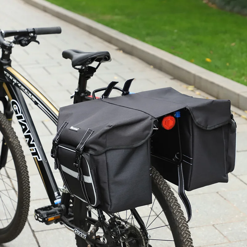 WEST BIKING Bicycle Rear Seat Bag 25L Large Capacity Outdoor Luggage Carrier Bags Cycling MTB Road Bike Trunk Double Pannier Bag