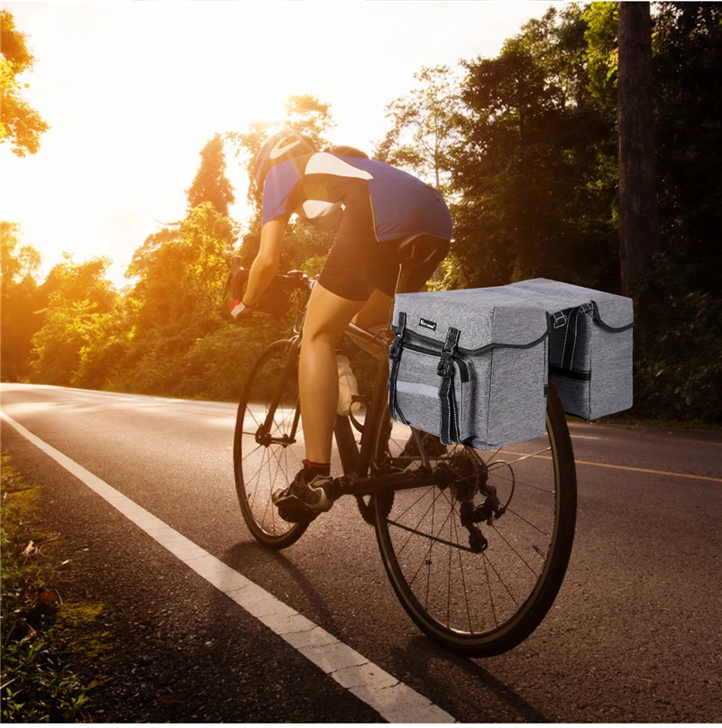 WEST BIKING Bicycle Rear Seat Bag 25L Large Capacity Outdoor Luggage Carrier Bags Cycling MTB Road Bike Trunk Double Pannier Bag