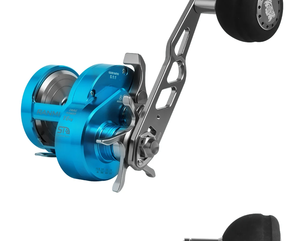 RANMI JIGGER A500 Fishing Reel Drum Wheel Slow Jigging Reel Max Drag 16kg Gear Ratio 5.1:1 8+1BB