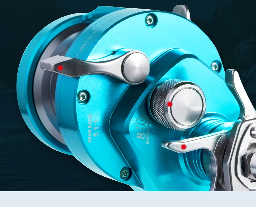 RANMI JIGGER A500 Fishing Reel Drum Wheel Slow Jigging Reel Max Drag 16kg Gear Ratio 5.1:1 8+1BB
