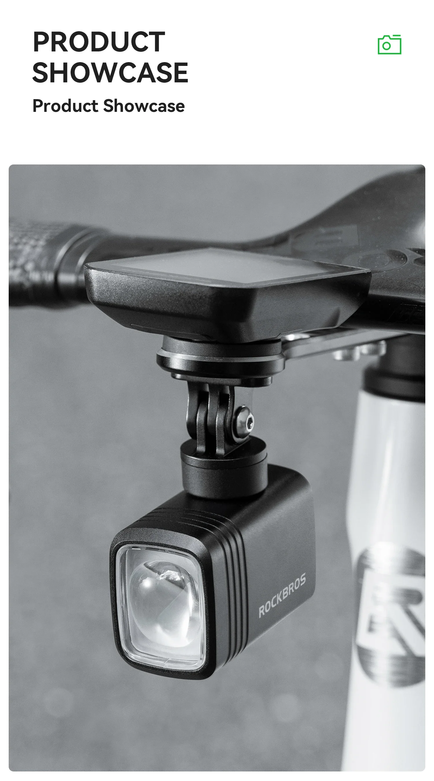 ROCKBROS 1000LM Bicycle Front Hanging Light Bike Headlight Cut-off Line Intelligent Power Display Screen High Brightness Light