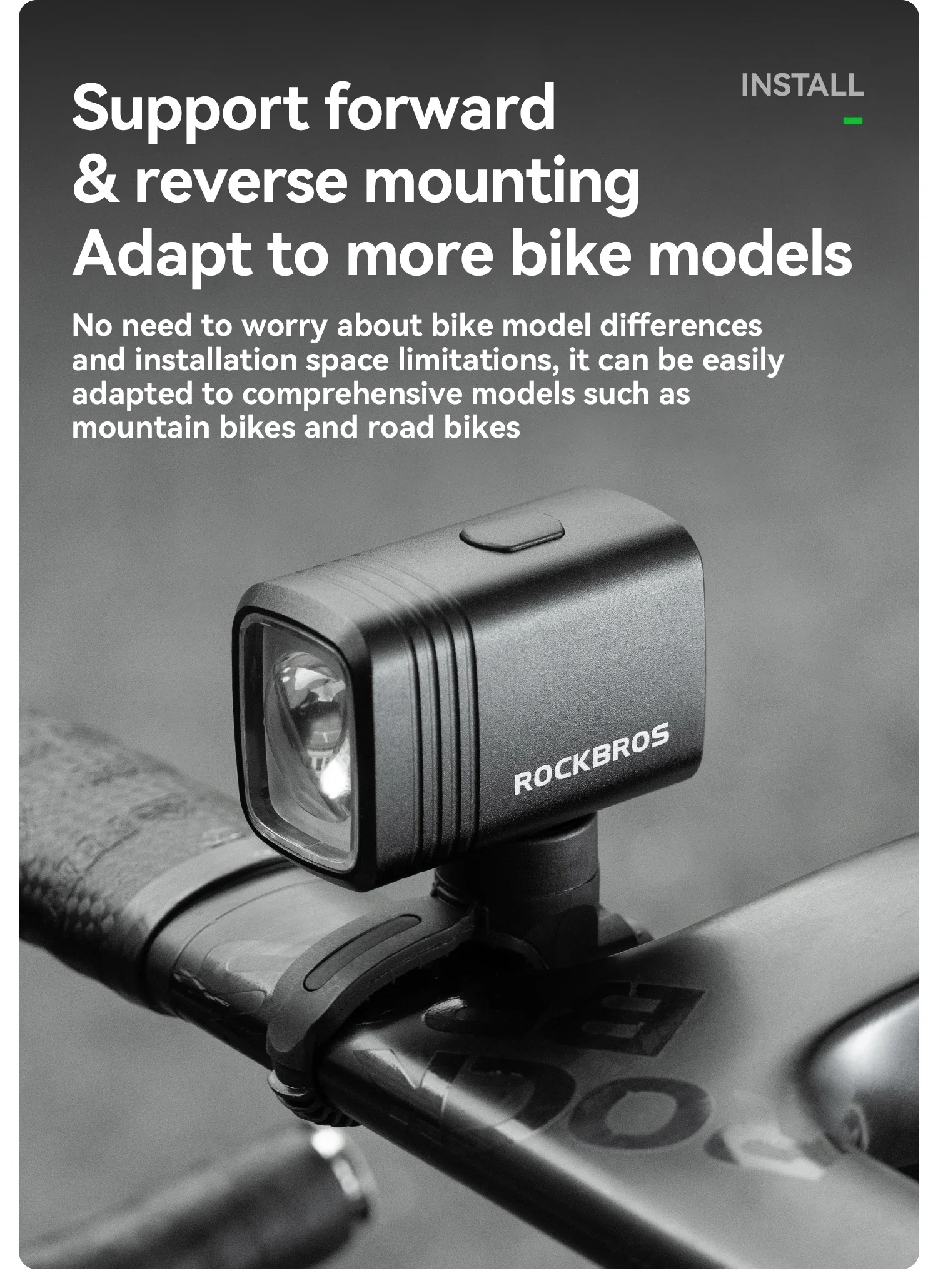 ROCKBROS 1000LM Bicycle Front Hanging Light Bike Headlight Cut-off Line Intelligent Power Display Screen High Brightness Light