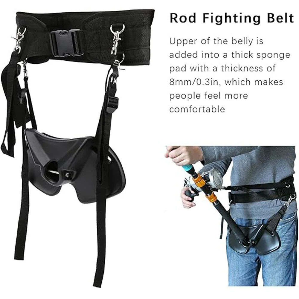 For Big Fish Game Boat Fishing Fighting Belt Adjustable Harness Gimbal Jigging Stand-up Rod Holder Pole Holster Sea Equipment