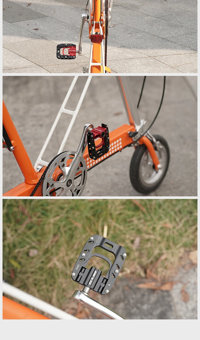 GUB ZD001 Triple-Bearing Folding Pedals Aluminum Alloy MTB Road Folding Bike Pedals Anti-Slip Cycling Accessories