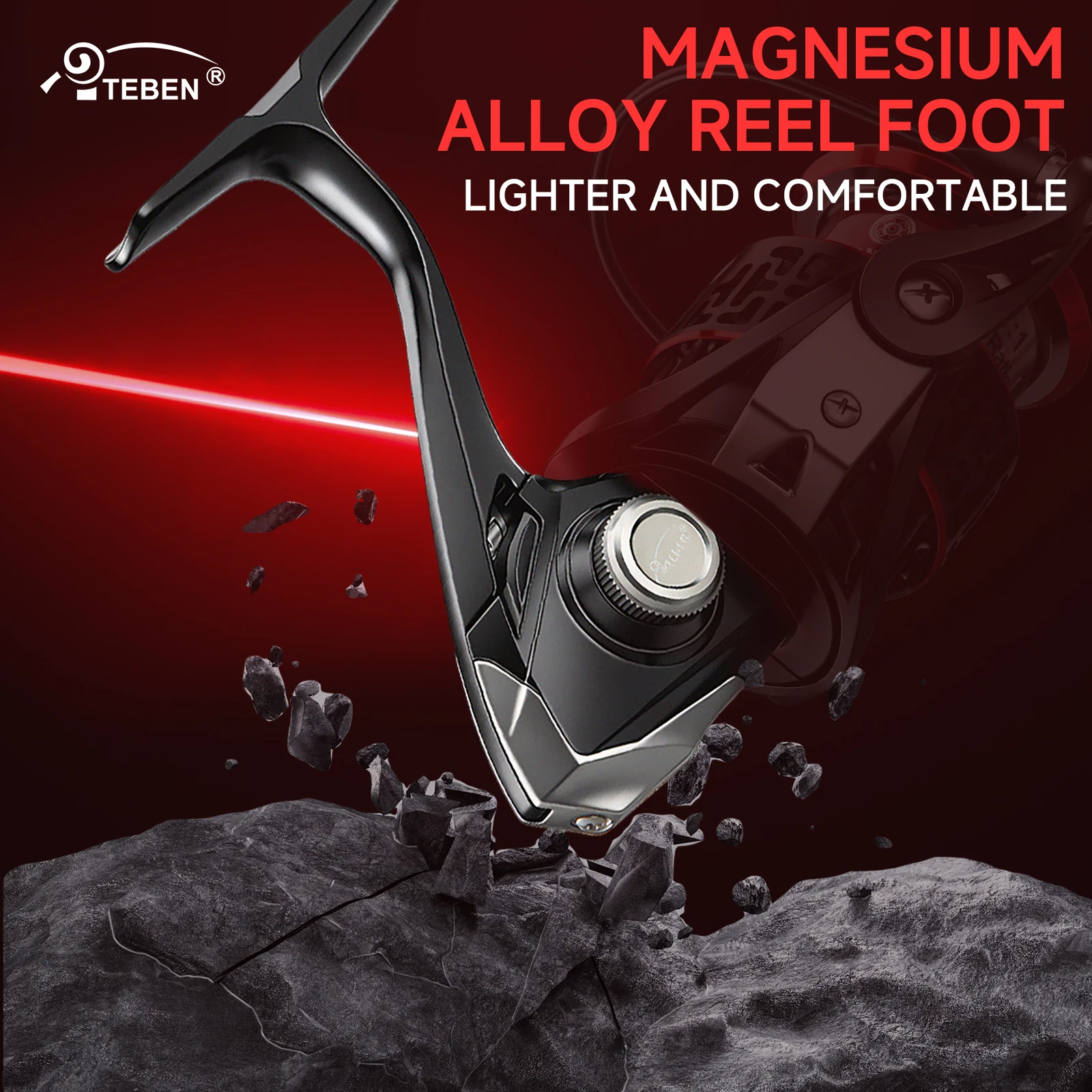 TEBEN Ultra-Light Magnesium Alloy Spinning Reel with Carbon Fiber Body 5+1 Stainless Steel Bearings 5.2:1Gear Ratio Fishing Reel