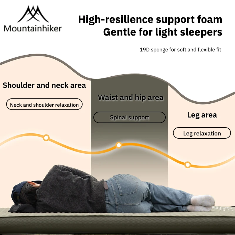 MOUNTAINHIKER New Upgrade Inflatable Mattress 10CM Thick Portable Sleeping Pad Mat with Storage Bag for Camping