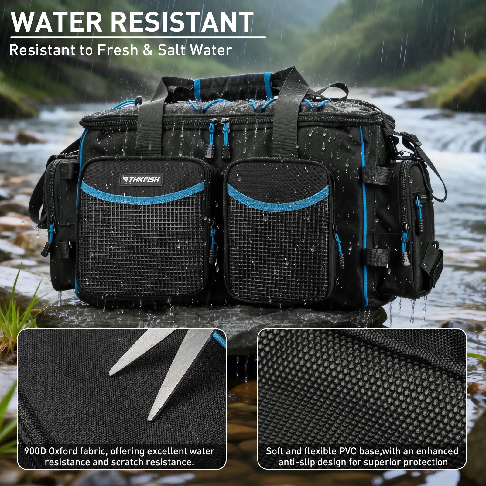 Fishing Tackle Storage Bag Large Capacity Waterproof Fishing Shoulder Bags For 3600/3700 Box 900d Oxford Fishing Sling Packs