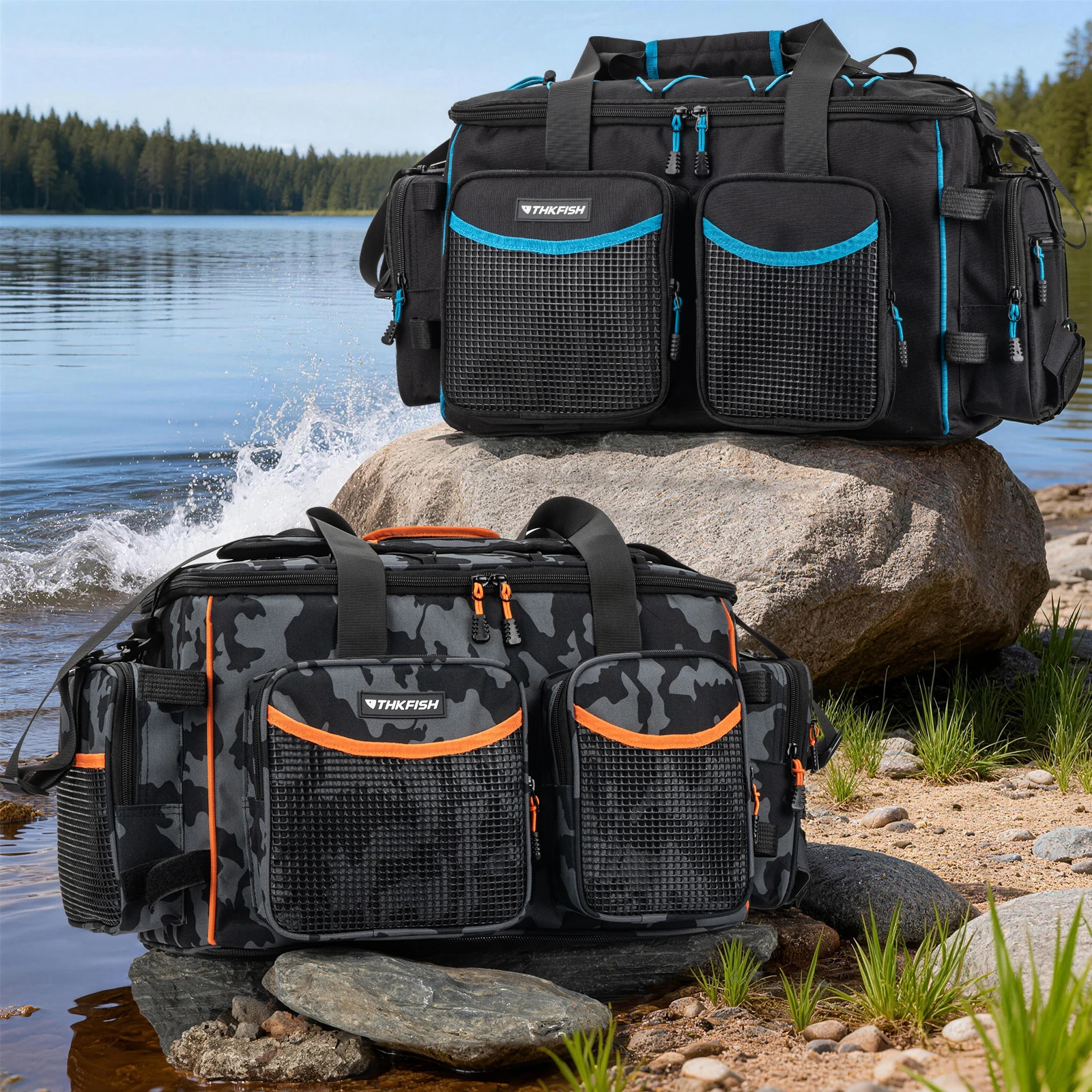 Fishing Tackle Storage Bag Large Capacity Waterproof Fishing Shoulder Bags For 3600/3700 Box 900d Oxford Fishing Sling Packs