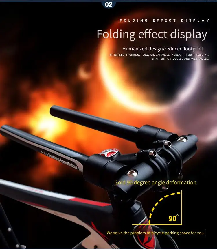 Quick-Release Aluminum Alloy Foldable Handlebar For Electric Scooter/MTB/Folding Bike, Diameter 25.4mm/31.8mm