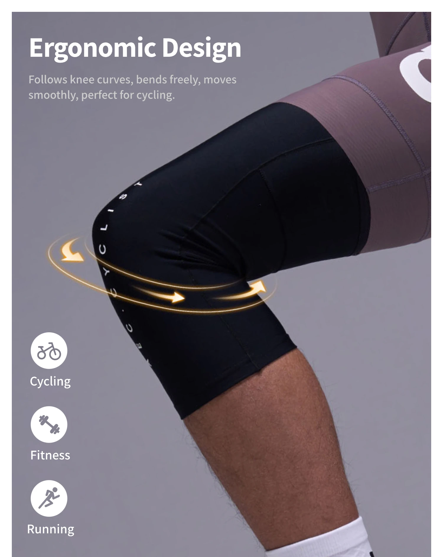 AEC.CYSLIST Fleece Cycling Leg Warmers Reflective Logo Short Leg Protection Compression Knee Cover Bicycle Road Bike Knee Sleeve