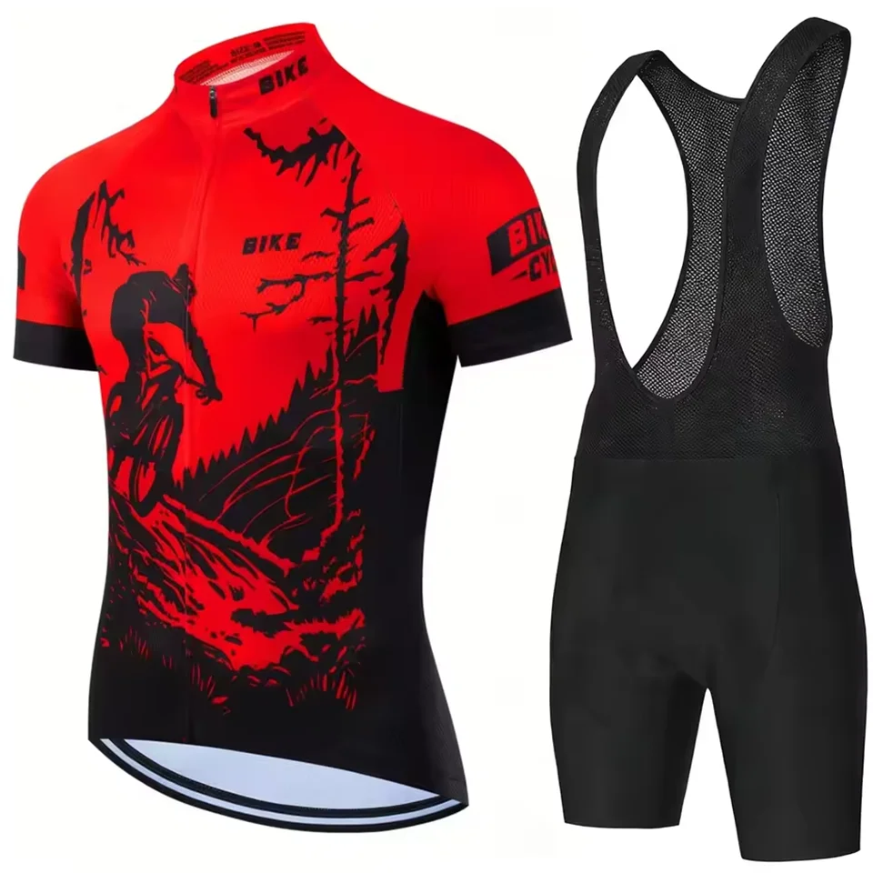 2026 Summer Cycling Jersey Set Men Fluorescent Color MTB Short Sleeve Cycling Clothing Mountain Bike Wear Ropa Ciclismo Uniform