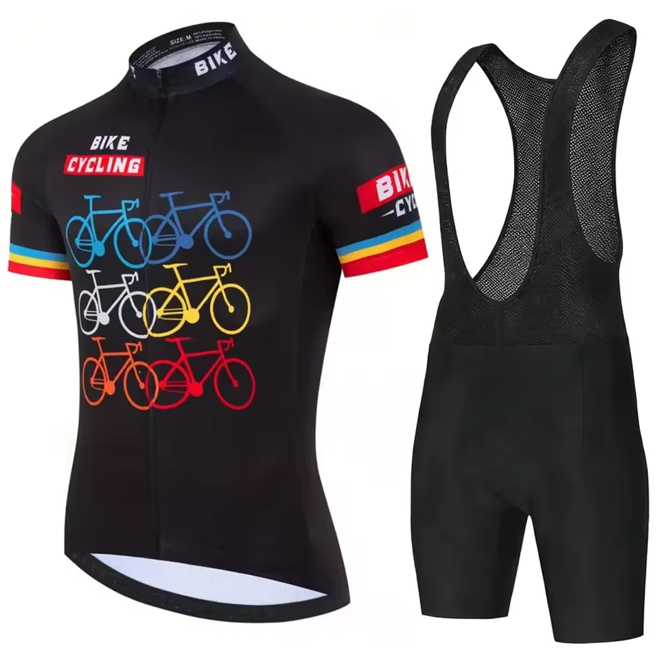 2026 Summer Cycling Jersey Set Men Fluorescent Color MTB Short Sleeve Cycling Clothing Mountain Bike Wear Ropa Ciclismo Uniform