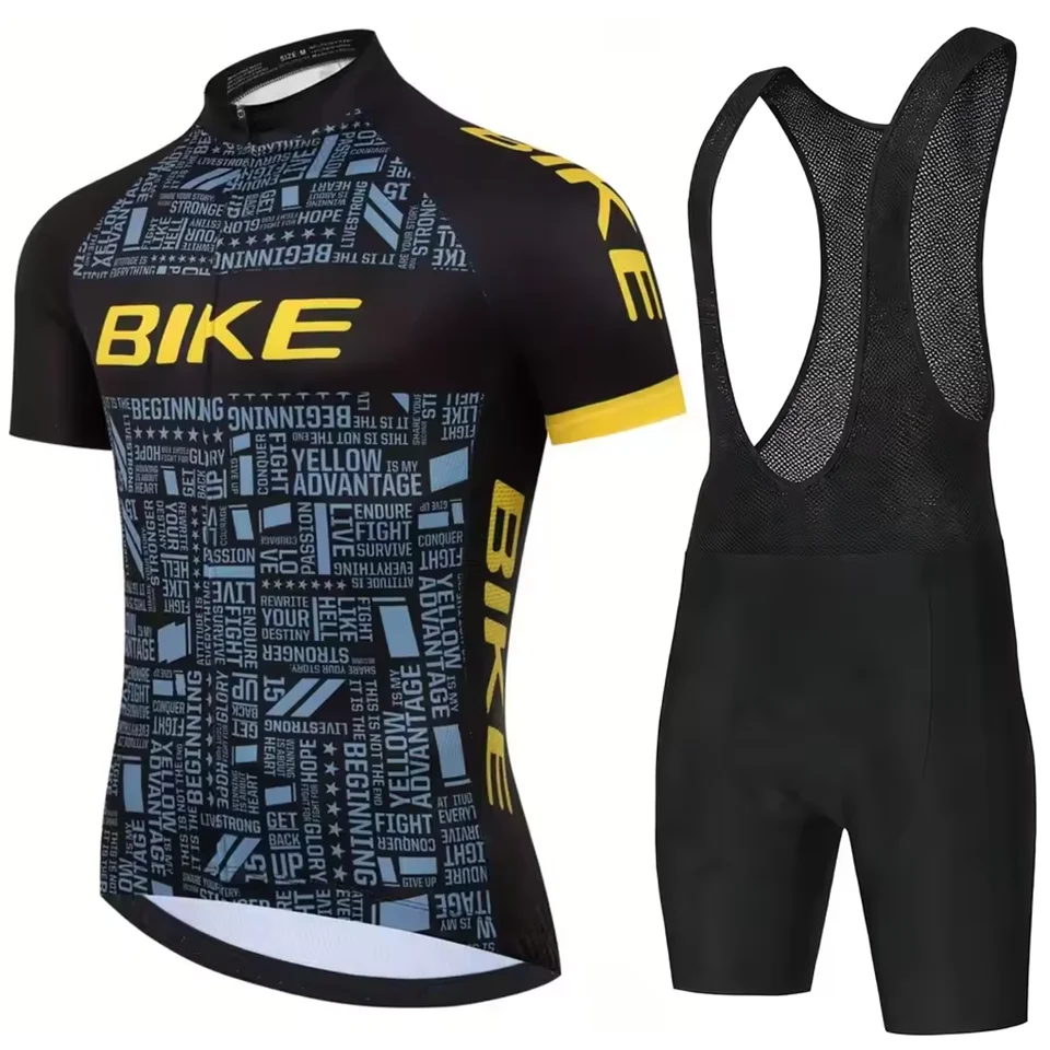 2026 Summer Cycling Jersey Set Men Fluorescent Color MTB Short Sleeve Cycling Clothing Mountain Bike Wear Ropa Ciclismo Uniform