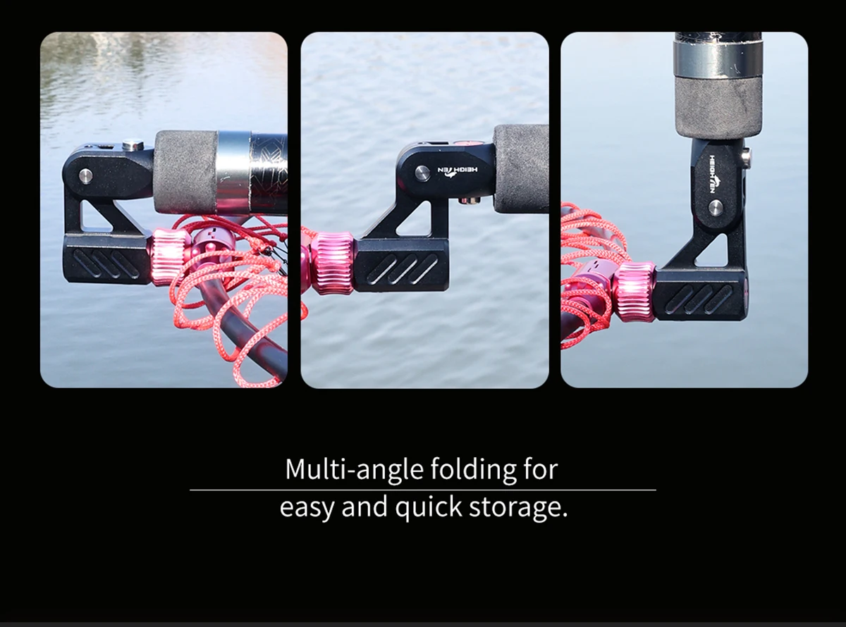 HEIGHTEN Folding Landing Net Head with Balance, Aviation Aluminum Quick Assembly Net Frame with Net Bag