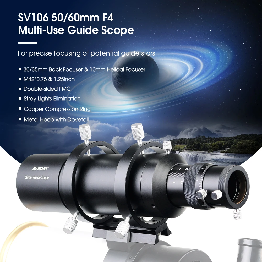 Svbony SV106 Guide Scope 50mm/60mm and 1.25'' UHC and UV-IR Elimination of Light Pollution Filters for Astro Observation