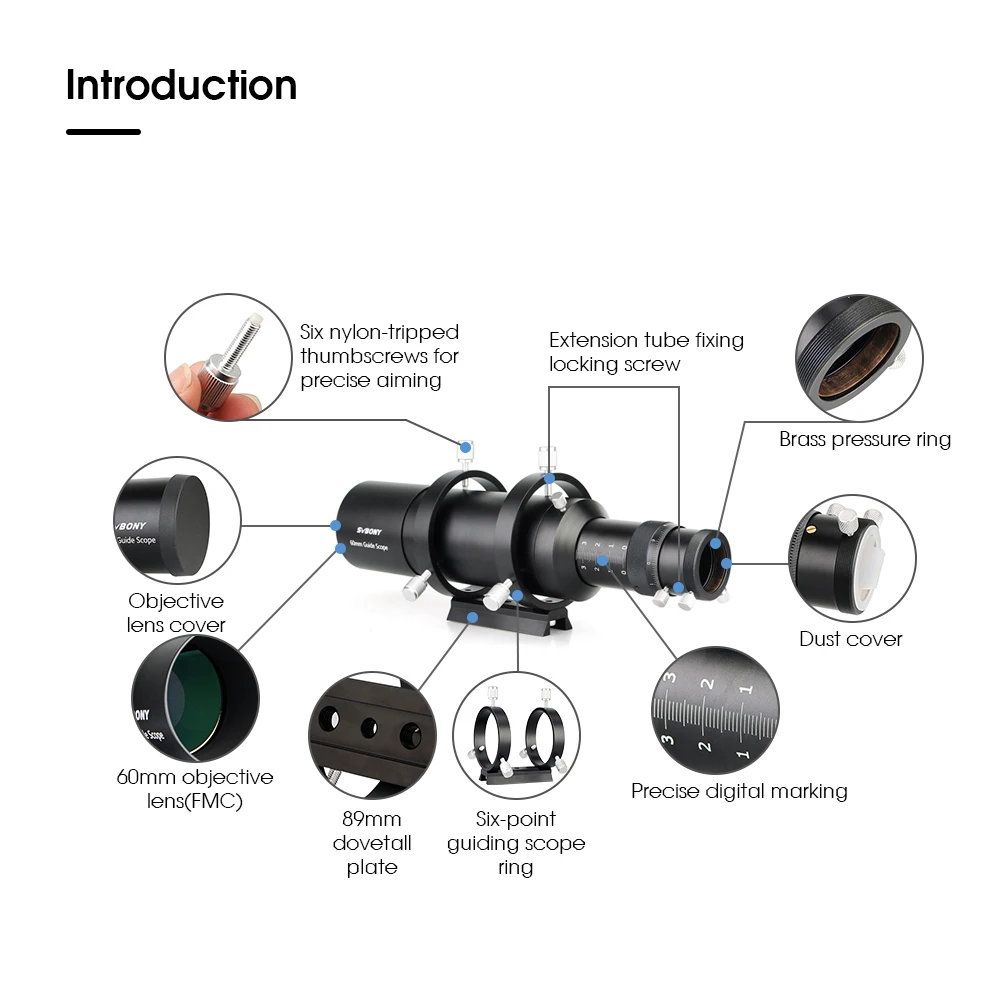 Svbony SV106 Guide Scope 50mm/60mm and 1.25'' UHC and UV-IR Elimination of Light Pollution Filters for Astro Observation