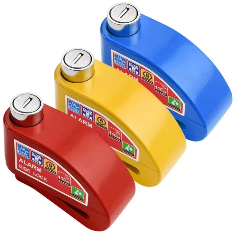 Scooter Motorcycle Bicycle Alarm Lock Wheel Disc Brake Waterproof Anti-Theft Aluminum Alloy Safety Brake Lock Moto Aaccessories