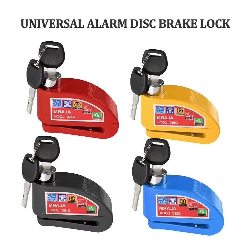 Scooter Motorcycle Bicycle Alarm Lock Wheel Disc Brake Waterproof Anti-Theft Aluminum Alloy Safety Brake Lock Moto Aaccessories