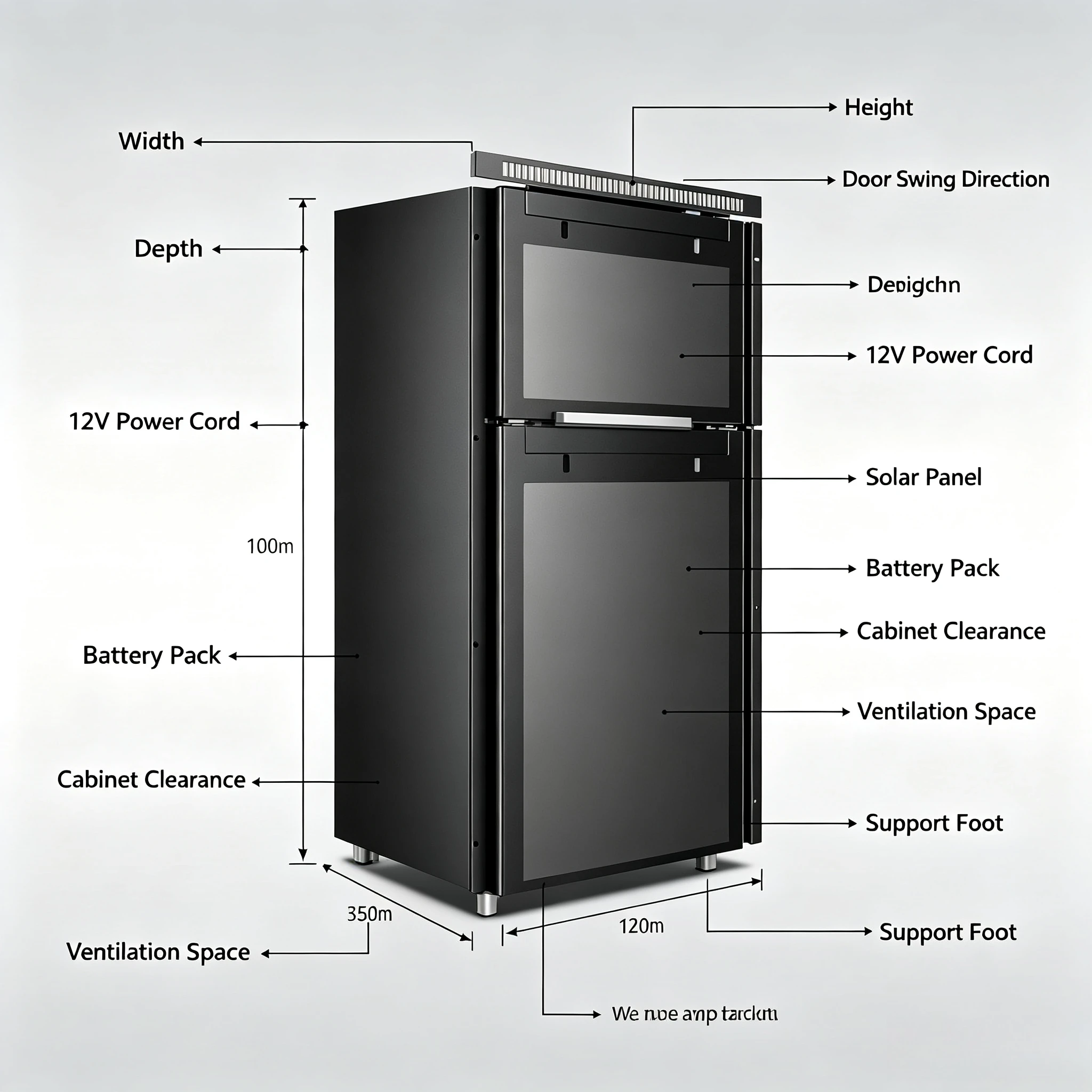 DC Compressor RV Refrigerator 12V/24V/48V, Solar Battery Powered Fridge Freezer Special for Camper Yacht Caravan Off-Grid Travel