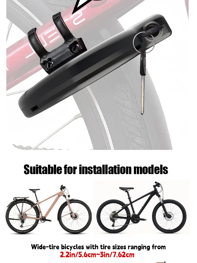 ETOOK Bicycle Horseshoe Lock Anti-Drill Bicycle Frame Wheel Clamp Lock Hardened Steel Anti-theft Bike Lock for 3" Fat Tire Bike