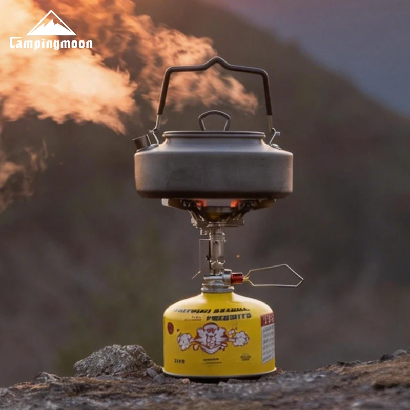 CAMPINGMOON XT-2F Xuanfeng Titanium Rocket Stove Portable Mini Camping Gas Burner Stable Voltage Output Outdoor Cooking Furnace
