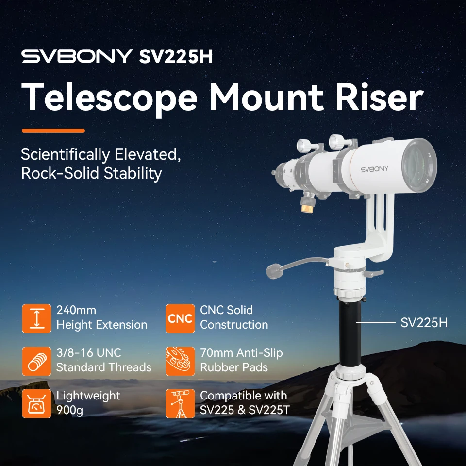 Svbony SV225H Telescope Tripod Riser Azimuth Mount Riser Compatible with Mainstream Alt-Azimuth Astronomical Mounts