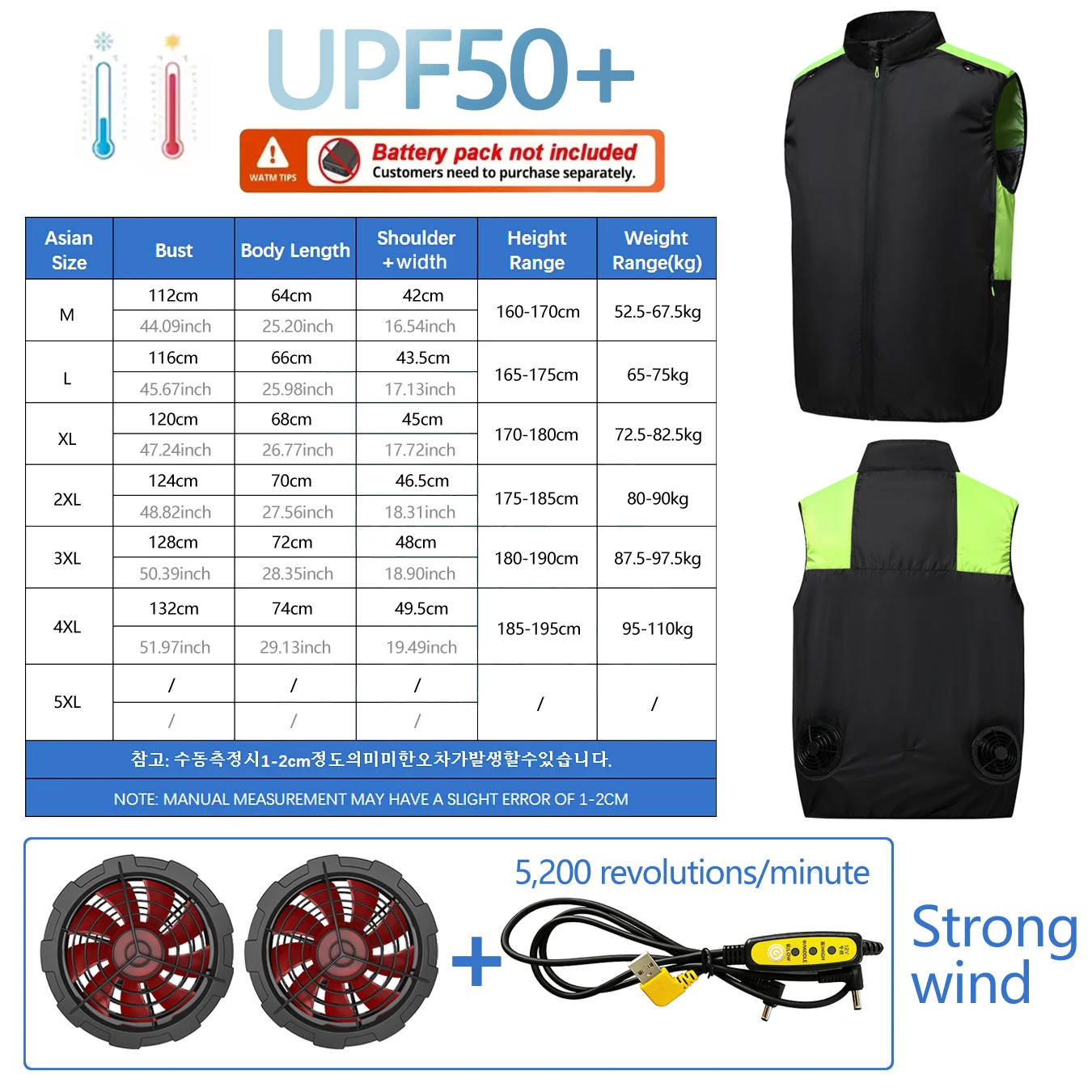 Summer Fan Clothes Air Conditioning Suits Cooling Jackets for Men and Women, Charging Vests for Cooling, Outdoor Sun Protection