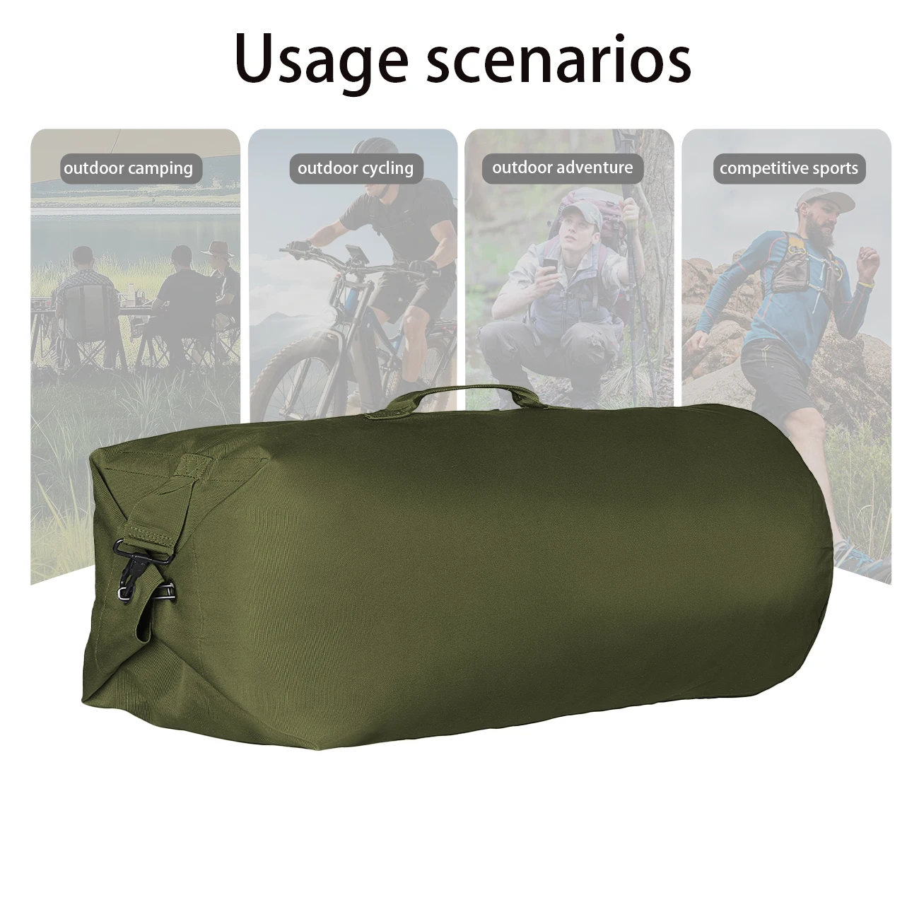 YAKEDA 70L Large Capacity Water Bucket Bag Adjustable Shoulder Strap Side Belt with Small Pockets for Outdoor Sports