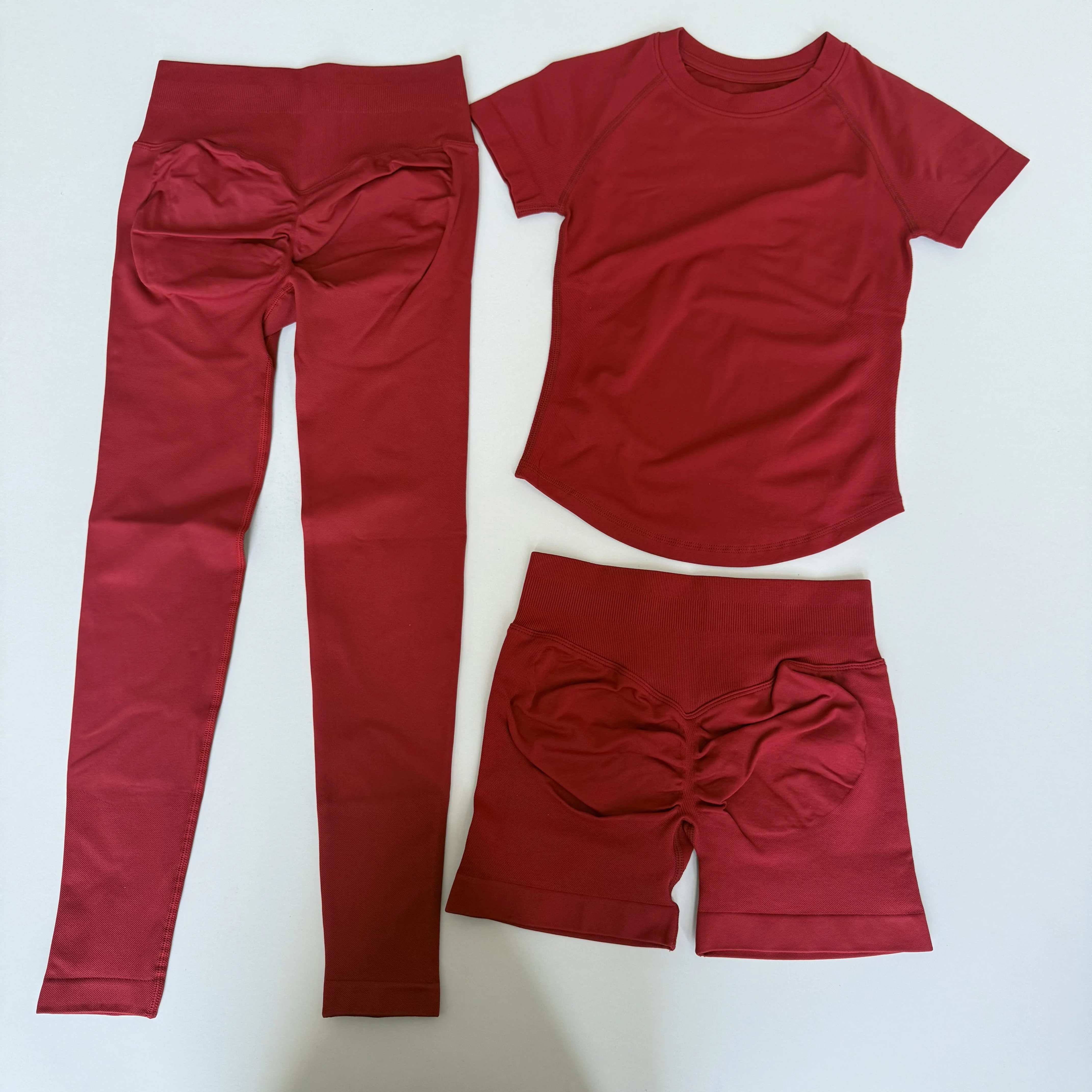 2 Pcs Sports Gym Sets Short Sleeve Seamless Yoga Clothing Fitness Set Women Workout Running Sports Pants Leggings Suit