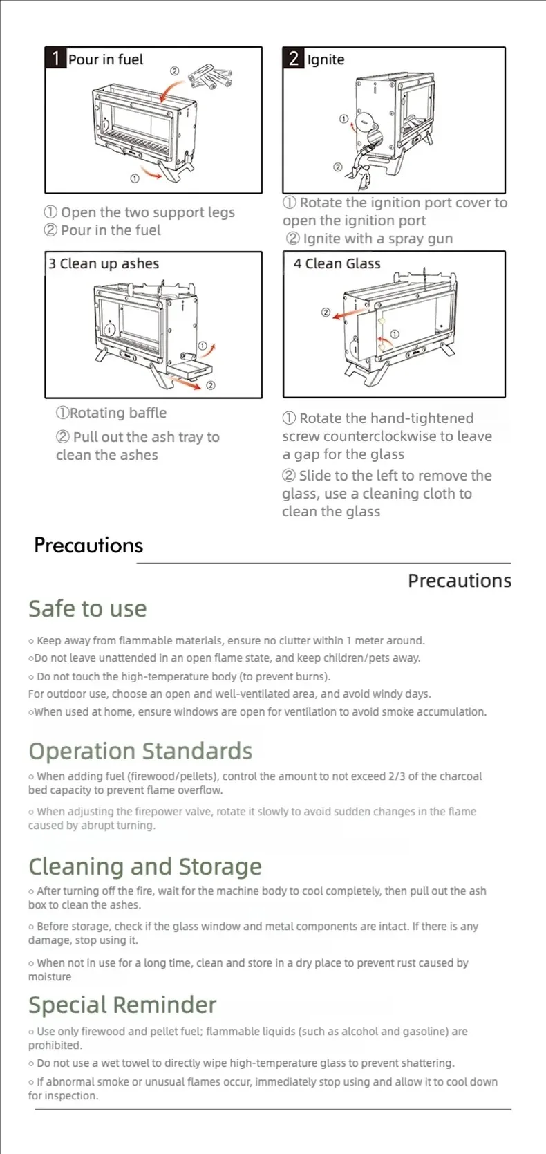 Goout Springhill Wood Stove Portable Firewood Square Stove Stainless Steel Outdoor Fire Heater Stove Picnic Hiking Camping