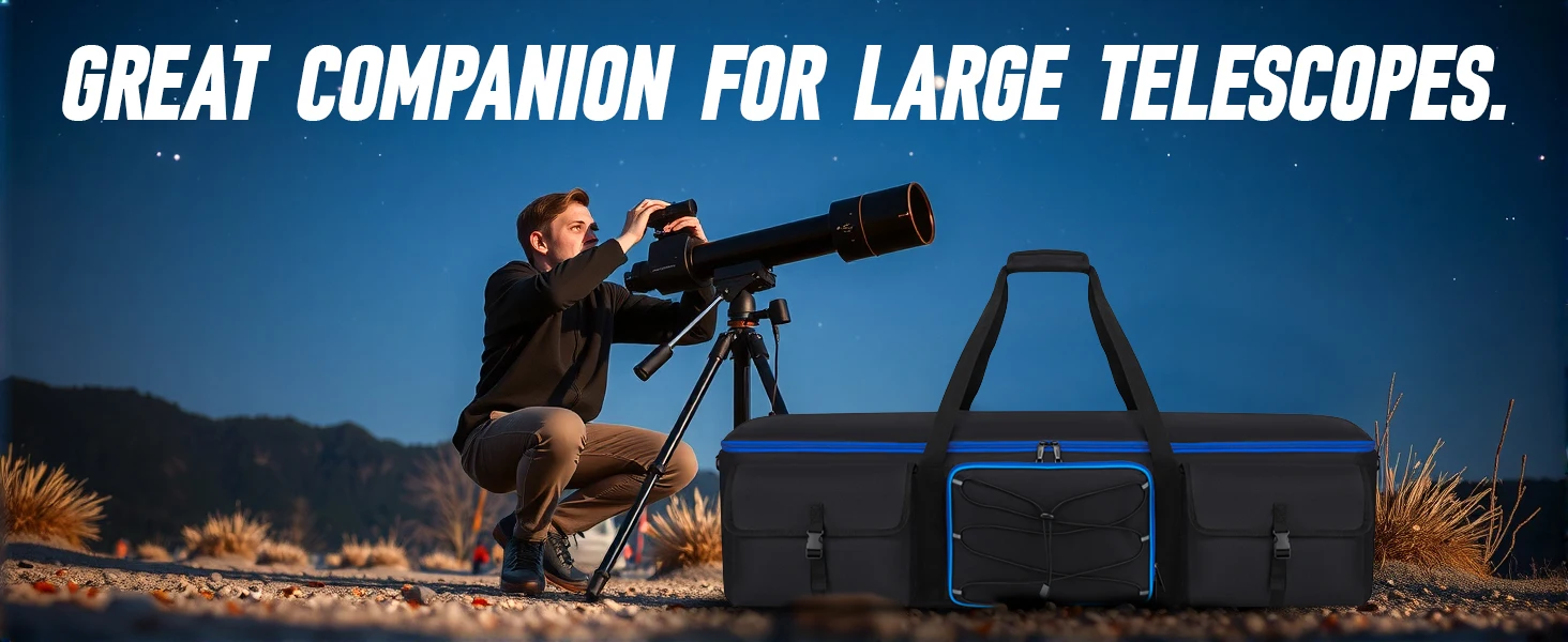 Large Telescope Bag 50 inch Telescope Carrying Case for Tripod Padded Telescope Storage Bag Telescope Accessories Carry Case