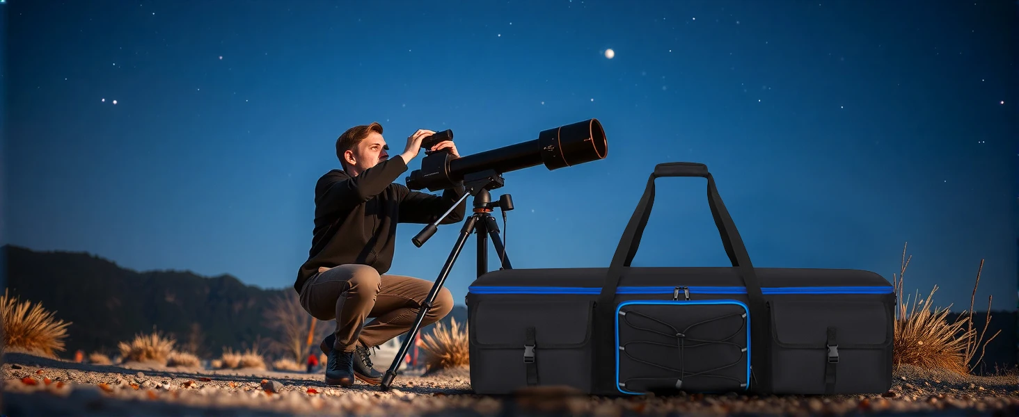 Large Telescope Bag 50 inch Telescope Carrying Case for Tripod Padded Telescope Storage Bag Telescope Accessories Carry Case