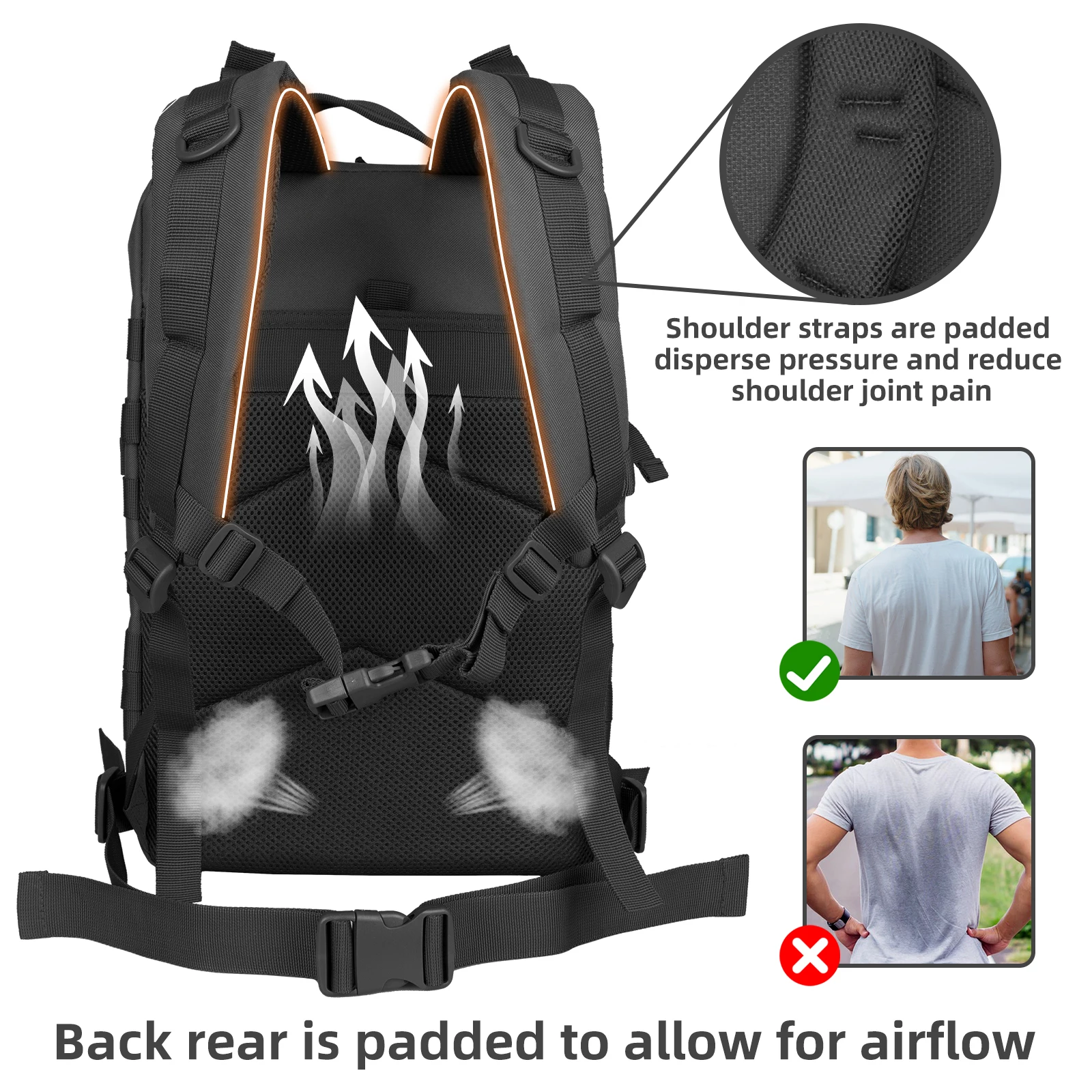 50L Tactical Backpack Large Capacity Outdoor Rucksack 3 Day Fitness Hiking Bag Hiking Camping Gear Backpacks