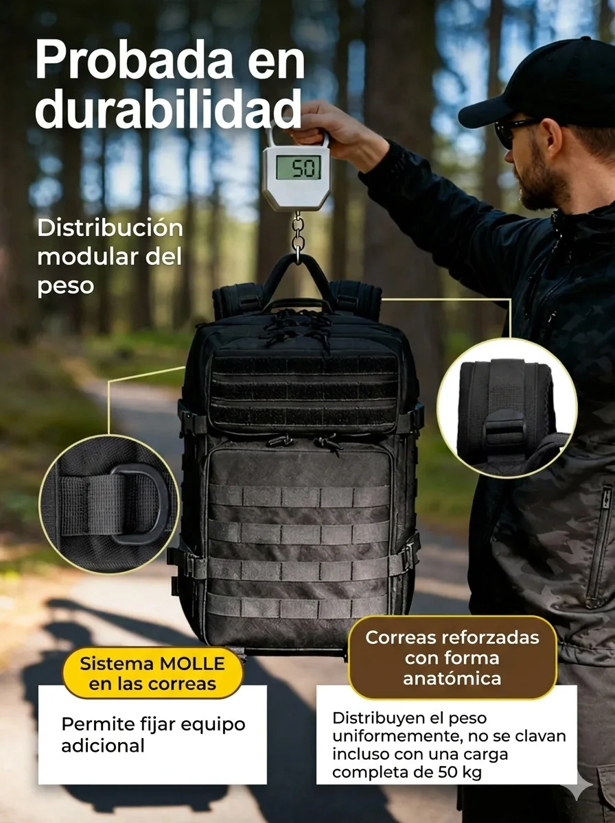 50L Tactical Backpack Large Capacity Outdoor Rucksack 3 Day Fitness Hiking Bag Hiking Camping Gear Backpacks