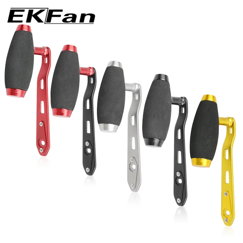 EKFan 135MM Aluminum Alloy EVA Knob Jigging Baitcasting Fishing Reel Handle for A/S/D 7*4/8*5mm Hole Lure Reel DIY Parts