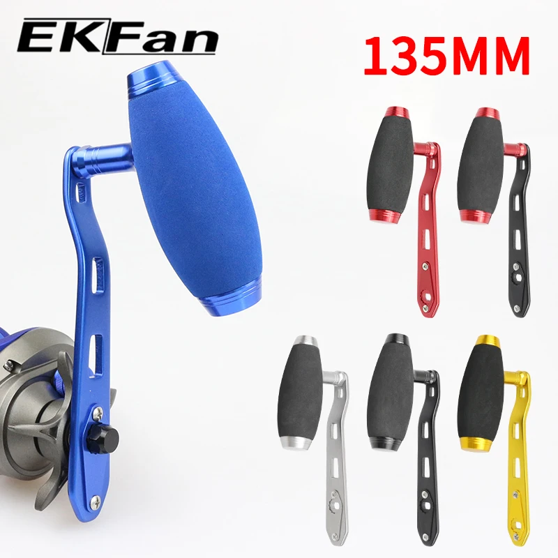 EKFan 135MM Aluminum Alloy EVA Knob Jigging Baitcasting Fishing Reel Handle for A/S/D 7*4/8*5mm Hole Lure Reel DIY Parts