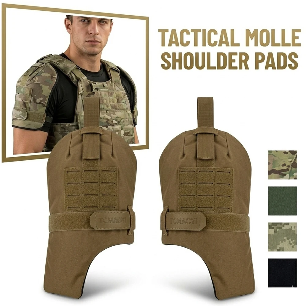 Tactical Shoulder Pads Detachable Arm Guard Extension Kit Molle Compatible Military Vest Accessories Airsoft Gear Equipment