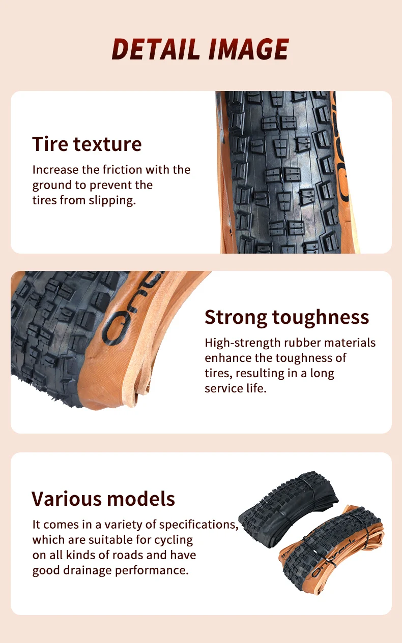 ONTRACK WOLFTRACK FOLDED TIRE 26 27.5 29X2.35 30TPI SKIN BLACK WALL AND BROWN WALL