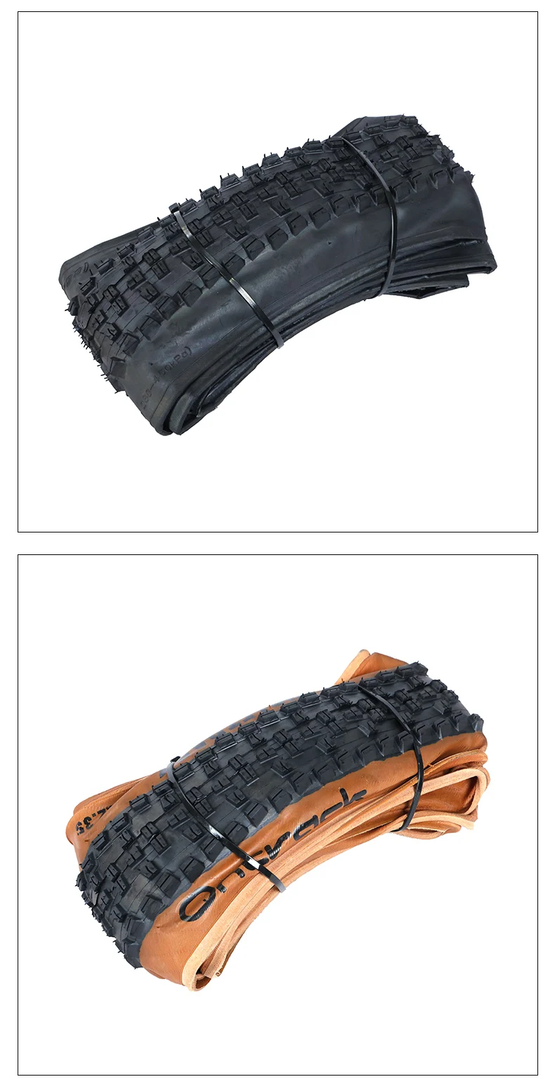 ONTRACK WOLFTRACK FOLDED TIRE 26 27.5 29X2.35 30TPI SKIN BLACK WALL AND BROWN WALL