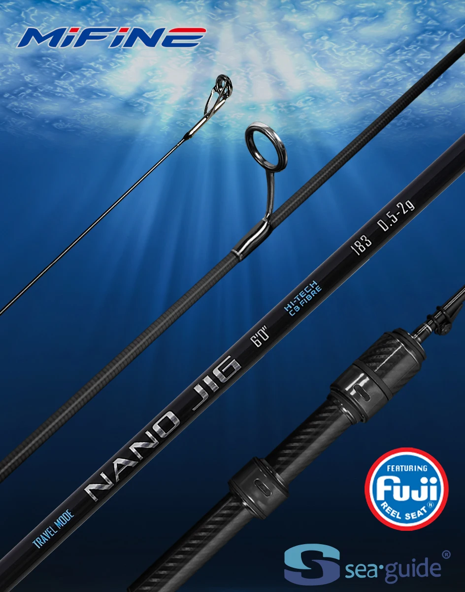 MIFINE NANO JIG Travel Spinning Rod 30T Lure 0.5-2g 1.68M/1.83M 4 Pieces Ultralight UL Fishing Rods for Freshwater Saltwater