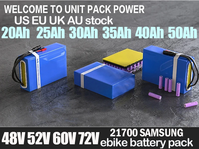 48V 52V 60V 72V ebike chamrider 2000W 3000W 1500W High Power Battery 20ah 30ah 40ah 50ah Electric scooter 21700 Lithium Batterij