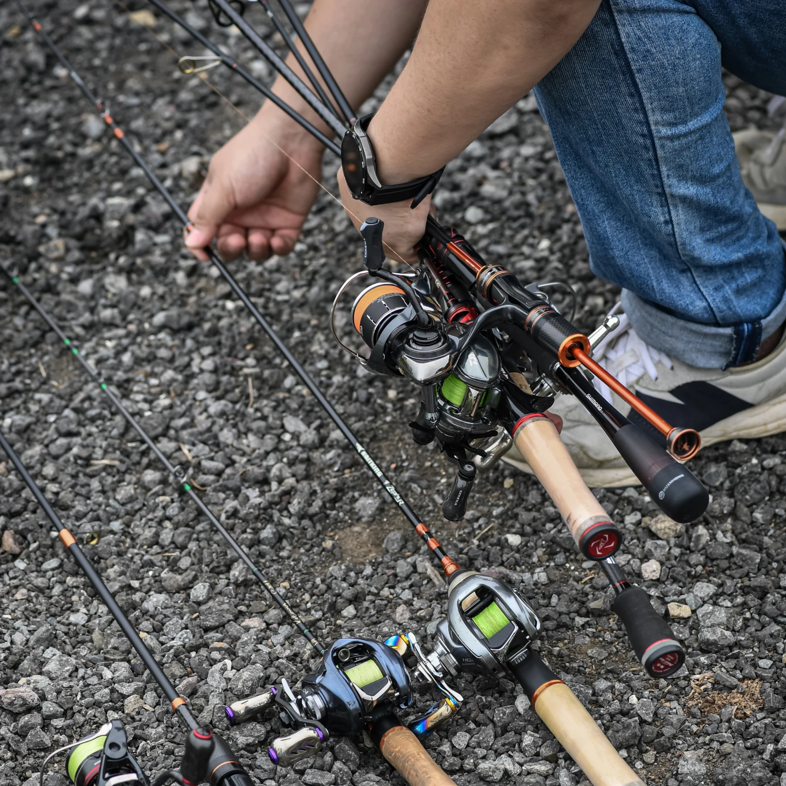 Gomexus P6 Rod Stand for Area Trout, Carbon, 6-Piece Storage Foldable New Others Condition