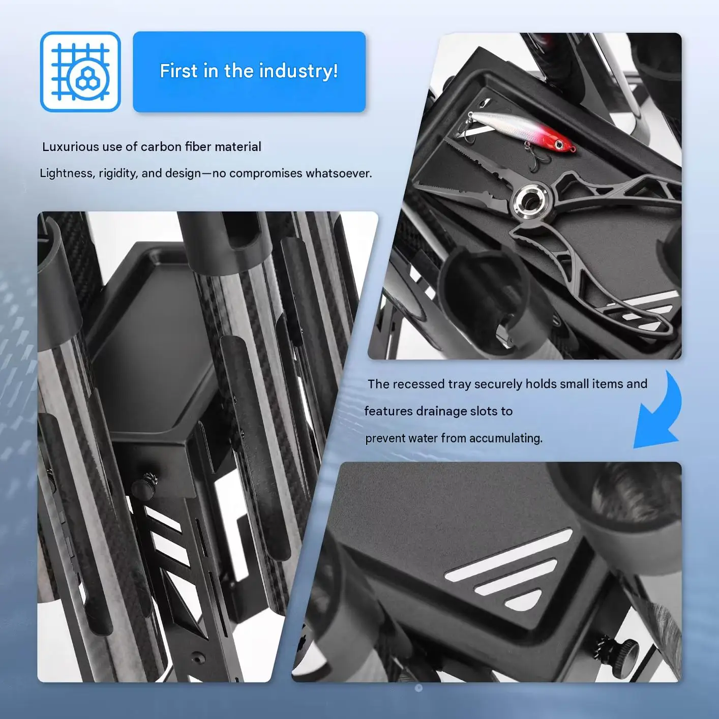 Gomexus P6 Rod Stand for Area Trout, Carbon, 6-Piece Storage Foldable New Others Condition