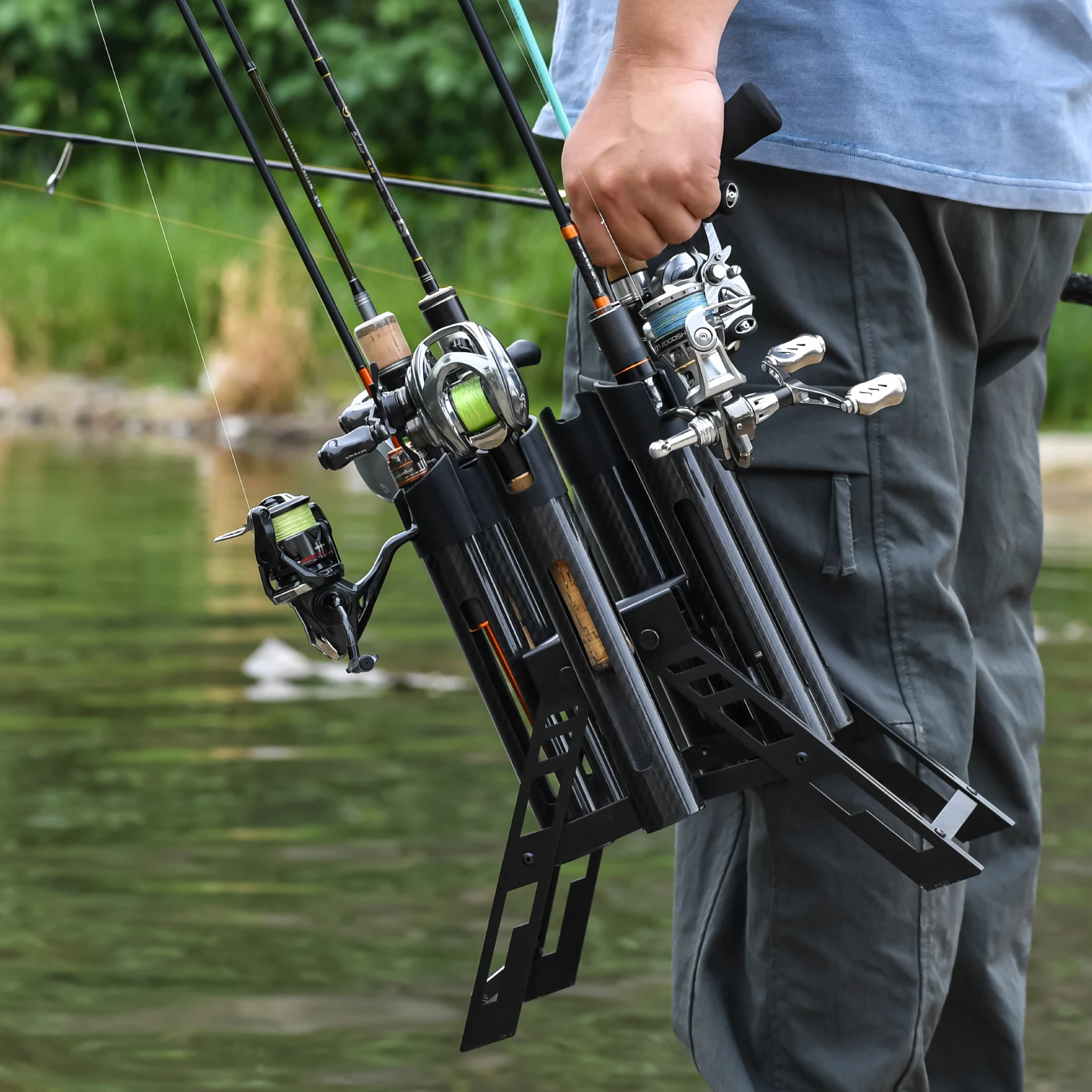 Gomexus P6 Rod Stand for Area Trout, Carbon, 6-Piece Storage Foldable New Others Condition
