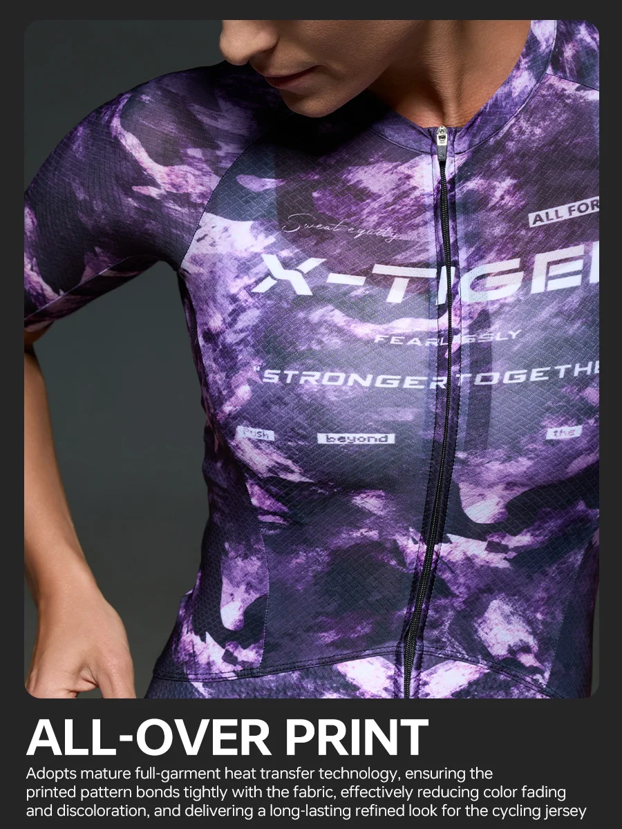 X-TIGER Women's Cycling Jersey Summer Slim Fit Breathable Quick-drying Cycling Jersey Mountain Road Bicycle Pro Cycling Jersey