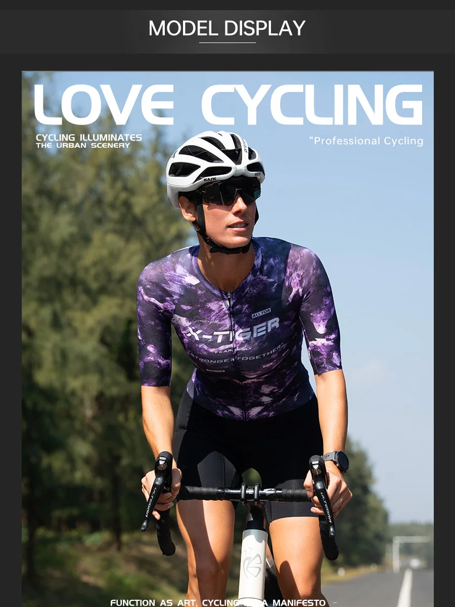 X-TIGER Women's Cycling Jersey Summer Slim Fit Breathable Quick-drying Cycling Jersey Mountain Road Bicycle Pro Cycling Jersey