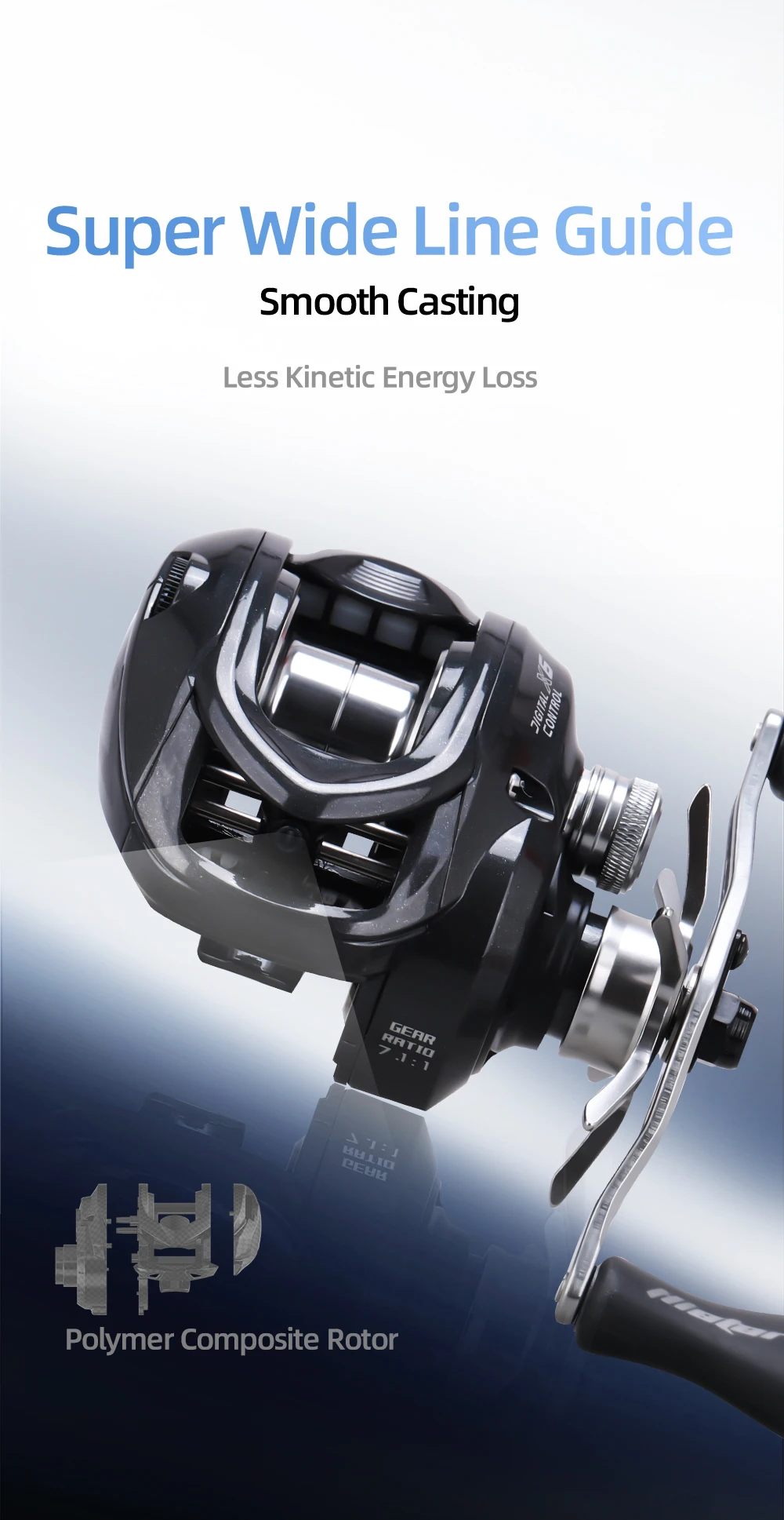 HASIDA X6 DC Baitcasting Reel with IDC Digital Brake System Anti-Backlash Casting Reel Carbon Frame Lightweight Fishing Reel