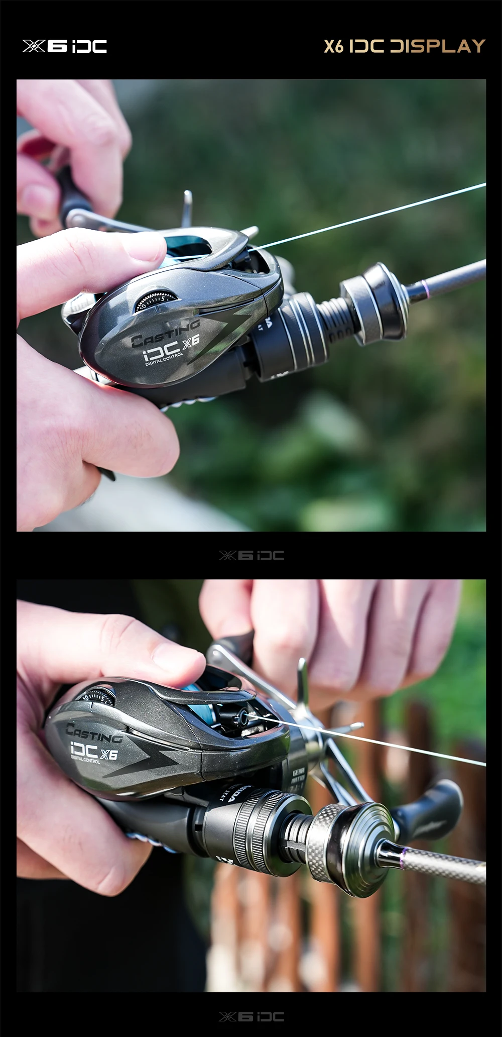 HASIDA X6 DC Baitcasting Reel with IDC Digital Brake System Anti-Backlash Casting Reel Carbon Frame Lightweight Fishing Reel