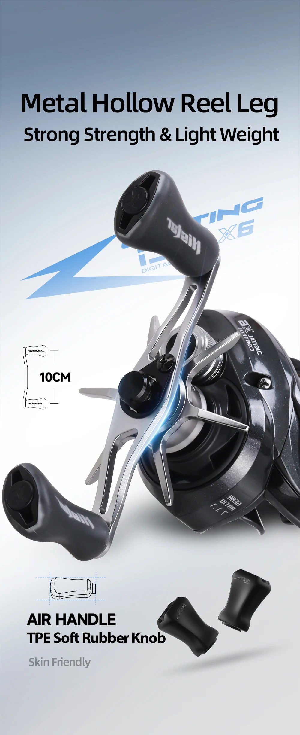 HASIDA X6 DC Baitcasting Reel with IDC Digital Brake System Anti-Backlash Casting Reel Carbon Frame Lightweight Fishing Reel