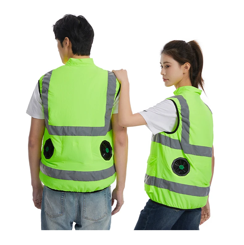 Summer Cooling Reflective Strip Jacket for Men and Women with Fan, Air Conditioning Suit, Charging Vest, Cooling and Sun Protect